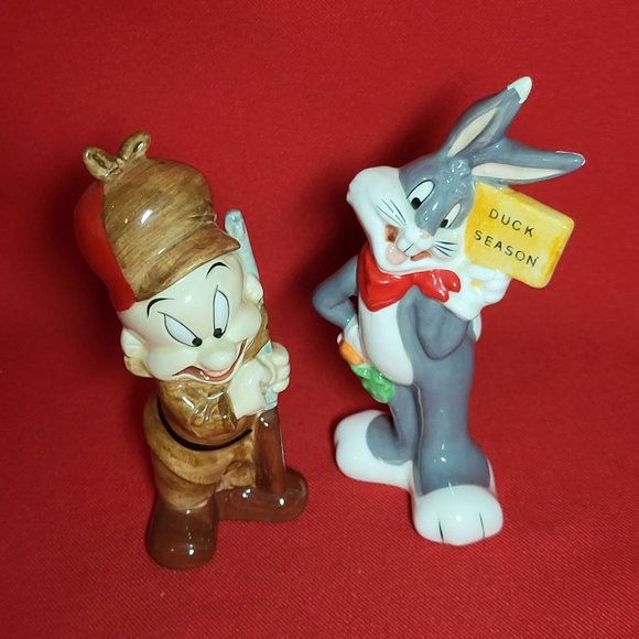 VTG Warner Brothers Elmer Fudd And Bugs Bunny Salt & Pepper Set 1993 - Picture 14 of 16